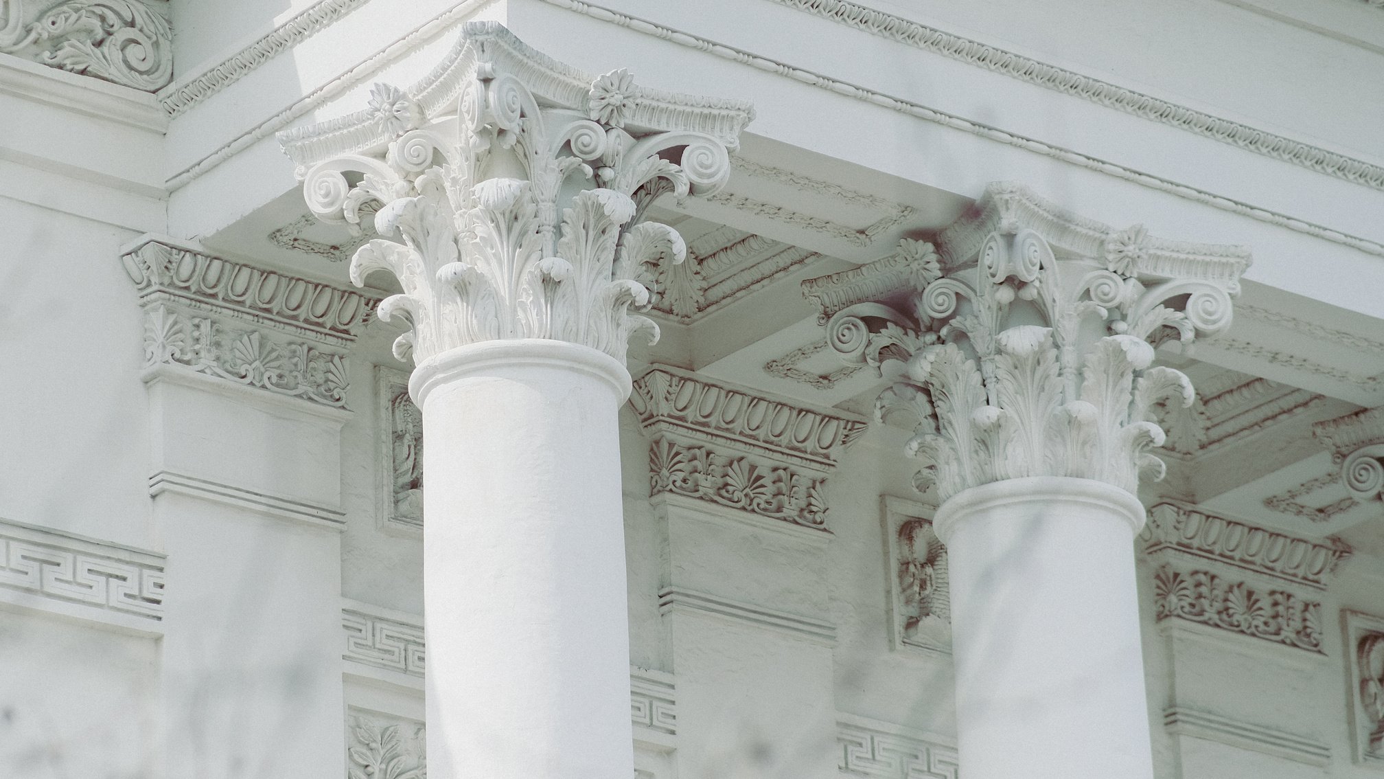 White Concrete Pillars